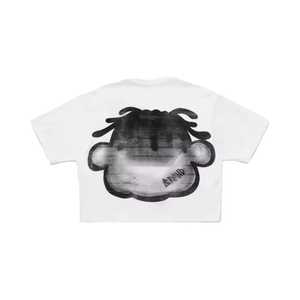 เสื้อยืดผู้ชายทรงครอป Boxy พอดีตัวทรงโอเวอร์ไซส์ลายการ์ตูน