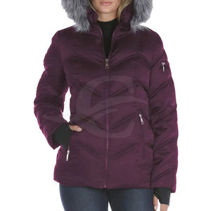 Chaqueta Acolchada de Mujer de Manga Larga con Diseño Nuevo, Cierre de Cremallera, Transpirable, de Nailon/Poliéster, Personalizable, con Cuello Mao, para Invierno, Color Sólido - Product Image 4