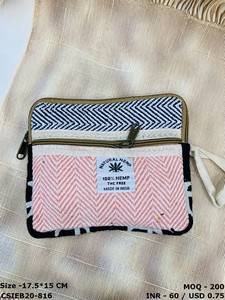 Sacs pochette en coton chanvre Designer Handloom pochettes de soirée unisexes écologiques durables et élégantes faites à la main pour une utilisation élégante - Product Image 3