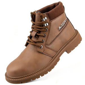 Industriële veiligheidsschoenen met stalen neus Mode Anti-smashing Lichtgewicht ademende sneakers Leren werkschoenen voor heren - Product Image 2