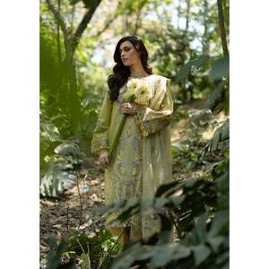 Ensemble de costume ELAF pour femmes, chemise brodée en dentelle à 3 pièces avec dupatta imprimé en mousseline et pantalon - BIC-4912 - Product Image 2