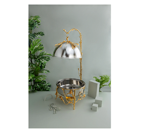 5L Rectangular Stainless Steel Glass Floral Chafing <b>Dish</b> For Wedding Banquets Parties Hotel Catering Equipment And Food Buffets - Product Image 2