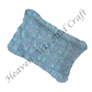 Funda de Almohada con Volantes de Algodón, Funda de Almohada Decorativa con Estampado de Bloques, Funda de Almohada con Volantes de Algodón Indio - Product Image 4