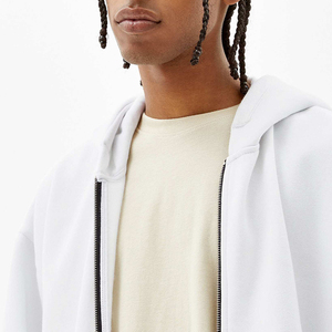 Sudaderas con capucha de hombro caído para hombre, Sudadera con capucha personalizada de Algodón 100% con doble cremallera, jersey de gran tamaño de alta calidad, sudaderas con capucha de lana para hombre - Product Image 6