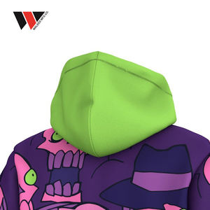 Sweat à capuche surdimensionné en polaire coloré de haute qualité 100% polyester avec impression de logo personnalisé, sweat à capuche épais et lourd - Product Image 6