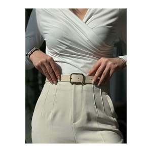 Ceinture carrée pour femme, ceinture pour pantalon, ceinture pour veste, ceinture pour robe - Beige - Product Image 3
