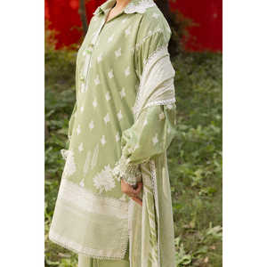 Traje de 3 Piezas para Mujer con Estampado de Laca, Encaje y Dupatta CL-52436 - Product Image 5
