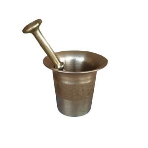 Mortier et pilon en laiton massif de luxe pour restaurant à domicile accessoires de cuisine outils pour herbes et épices broyeur de médicaments en granit masher - Product Image 1