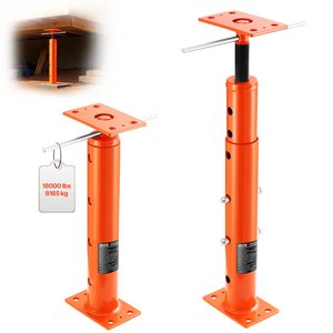 Cric de sol réglable VEVOR, capacité de charge maximale 18000 lb, plage de hauteur 19-36, poutre de support à roulement, moment de charge élevé, orange - Product Image 1