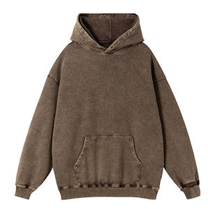 เสื้อฮู้ดดี้ทรงโอเวอร์ไซส์ ผ้าฟลีซเนื้อนุ่ม ระบายอากาศได้ดี ซักย้อมสีแบบวินเทจ สไตล์สตรีทลำลอง สกรีนโลโก้ได้ตามต้องการ คุณภาพสูง ขายส่ง - Product Image 2