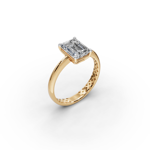 Bague solitaire en diamant de laboratoire taille émeraude 2 TCW, bijou élégant et luxueux - Product Image 4
