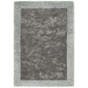 Juego de Alfombras Peludas con Borde Plateado Brillante, Color Gris Plateado, 80X150 cm - Product Image 4