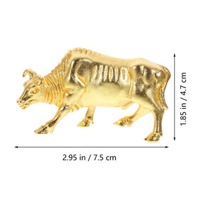 Mini taureau Statue en laiton artisanat taureau Sculpture taureau Figurine en laiton artisanat en forme d'animal décoration - Product Image 5