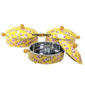 Juego de tres cazuelas con aislamiento Hotpot Meena Sticker Diseñador terminado Cazuela Diseñador de calidad superior Nuevo calentador de alimentos de metal - Product Image 3