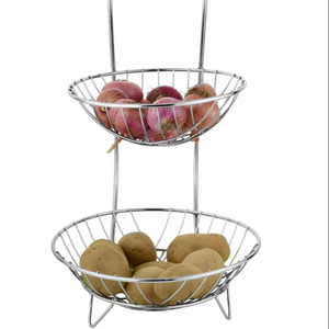 Decorative Handmade Metal Fruit <b>Basket</b> for Kitchen Countertop Dining <b>Table</b> Display and Home Decor Organizer - Product Image 1