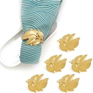 Rond de serviette en acier inoxydable de forme ronde fabriqué à la main anneau de tissu de couleur argent et doré de qualité exclusive pour l'utilisation de fête de mariage - Product Image 3