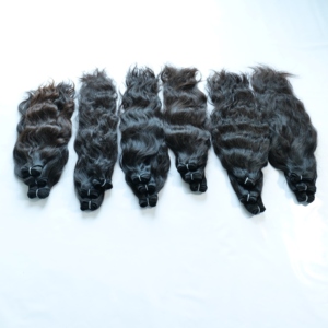 Extensions de cheveux humains à clipser, non traités, couleur naturelle indienne, Remy, double trame, 100g, noir, pour femmes, cuticules alignées - Product Image 4