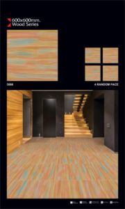 Azulejos de Cerámica con Textura de Imitación de Piedra Serie Madera, 600x600 mm, Acabado Brillante, Resistentes al Desgaste, Antibacterianos, para Suelos de Villas - Product Image 2