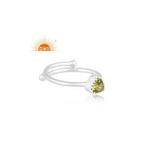 Anillo apilable de piedras preciosas de peridoto Natural de plata de ley fina, joyería personalizada para mujer, regalo para ella - Product Image 4