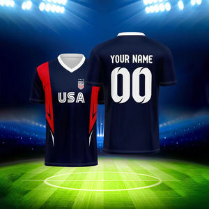 Personaliza Tu Propia Camiseta, Camiseta Deportiva de Fútbol con Cuello en V para Hombre, con Nombre y Número Impresos en la Parte Delantera y Trasera - Product Image 5