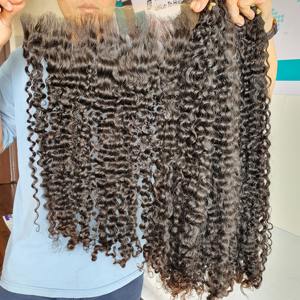 Extensiones de ondas rizadas birmanas súper dobles de 20 pulgadas Cabello humano crudo con frontal para mujeres negras Estilo vietnamita - Product Image 6