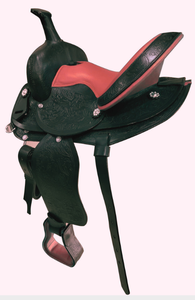 Barril occidental para Pony Sillín de caballo de cuero para niños Cómodo 11,12,13,15,16,17 pulgadas Montar disponible Sillines para niños - Product Image 5