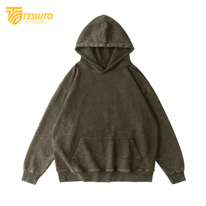 Calidad de fábrica logotipo personalizado impresión con capucha peso pesado 100% algodón lavado ácido diseño invierno hombres sudaderas con capucha de punto - Product Image 4