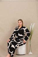 Pyjama en viscose turque de qualité supérieure, taille plus, tricot simple, boutonné, manches longues, fabriqué en Turquie, vêtements de nuit doux et respirants