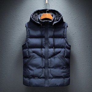 Mode hommes à capuche veste polaire sans manches gilet bouffant hiver thermique doux gilets décontracté mâle gilet épaissir gilet grande taille - Product Image 2