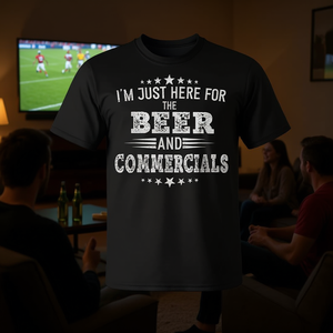 Camiseta para mujer con estampado de "I'm Just Here For The Beer And Commercials" de fútbol americano - Product Image 3