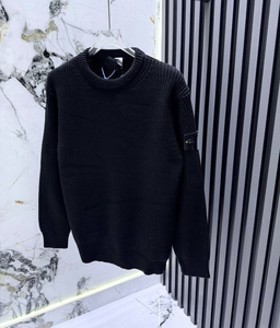 Suéter de punto para hombre al por mayor, cuello redondo, manga larga, contraste blanco y negro, jersey antiarrugas con patrón a cuadros, estilo casual urbano - Product Image 2