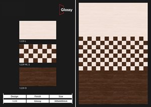 Carreaux muraux en céramique de style moderne de haute qualité 300x600 Surface brillante Texture solide pour une utilisation en appartement dans la salle de bain - Product Image 3