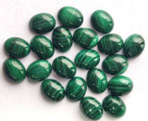 Malachite Naturelle 6x8mm Cabochon Ovale Dos Plat-Malachite Libre Qualité Supérieure - Product Image 4