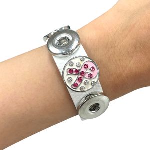 โลโก้ที่กําหนดเองปุ่ม Snap เครื่องประดับสร้อยข้อมือหนังปรับได้ - Product Image 1