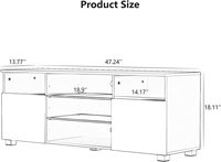 Meuble TV moderne minimaliste noir avec écran LED, étagères ouvertes et grande capacité, directement de l'usine