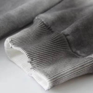 New Men's Fashion Streetwear Washed Vintage Hooded Sweatshirt <b>Zip</b> Uo <b>Hoodie</b> 100% Cotton Winter Heavy Weight Short Long-sleeved - Product Image 3