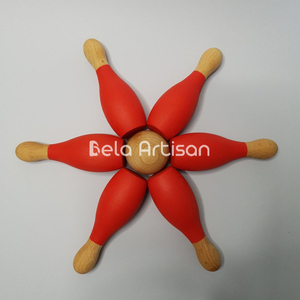 2025 Bela Pinballs de madera clásicos juguetes artesanales hechos a mano 3x3 pulgadas Unisex edad 5 a 7 años comercio al por mayor - Product Image 2