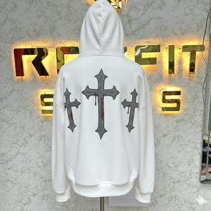 Sudadera con Capucha Deportiva con Cierre, Estilo Desgastado, con Pedrería, Chaqueta con Cierre, Lavado Ácido, Sudadera de Forro Polar para Hombre, Ropa Urbana - Product Image 2