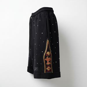 Pantalones Cortos Deportivos para Hombre, de Poliéster/Algodón, con Cierre de Cordón, Resistentes al Viento, Bordado con Pedrería, Estilo Urbano, Corte Cuadrado, Casuales, para Gimnasio - Product Image 3