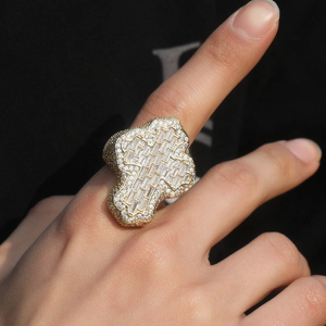 Anillo de Hip Hop Personalizado al por Mayor, Más Vendido, de Plata de Ley 925 con Incrustaciones de Moissanita, Joyería Unisex para Bodas y Fiestas, de la India - Product Image 6