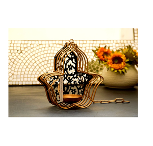 Decoración del hogar, pintura de lujo, soporte de Metal dorado y vidrio, portavelas para regalo de Navidad, decoración del hogar - Product Image 1