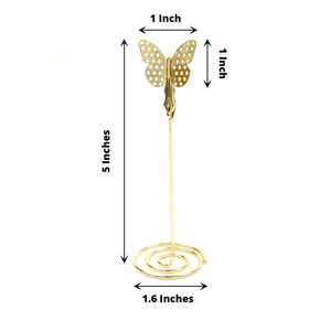 Portatarjetas de alambre de mariposa dorada, soporte de mesa, Clip decorativo para notas, imágenes, etiquetas, bodas, fiesta de cumpleaños o uso de buffet - Product Image 3