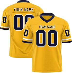 Ropa de equipo personalizada camisetas de fútbol OEM manga rayas poliéster Malla tela secado rápido Logo nombre números impresión por sublimación - Product Image 1