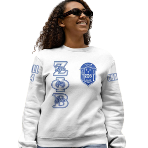 Sudadera con Cuello Redondo Azul de la Hermandad Zeta Phi Beta 1920 para Mujer, Bordado con Letras Griegas - Product Image 5