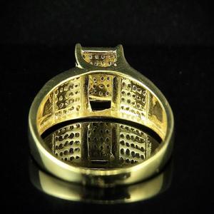 Bijoux Hip Hop glacés carrés classiques avec bague en diamant rond Moissanite en style de luxe en argent 925 - Product Image 6