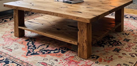 Table basse en bois artisanal écologique avec grain de bois naturel Table basse en bois artisanal Métal artisanal
