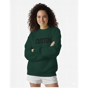 Sweat-shirt à col roulé vert uni pour femme, manches longues, décontracté, tricoté, 100% coton, automne, Trackstar, OEM, marque privée - Product Image 6