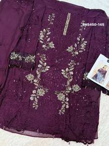 Collection Premium de Salwar Suit en Chiffon avec Broderie Lourde, Vente en Gros, Fournisseur d'Usine, Achats en Ligne en Inde - Product Image 3