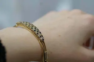 Pulseras de Diamantes Moissanite de Corte Redondo, Brazalete de Zafiro, Plata 925 - Product Image 3