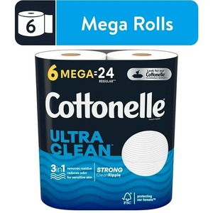 Papier toilette humide Cottonelle Ultra CleanCare 6 méga rouleaux 340 feuilles faites avec de la pulpe de coton et de bambou 2,040 feuilles totales - Product Image 6